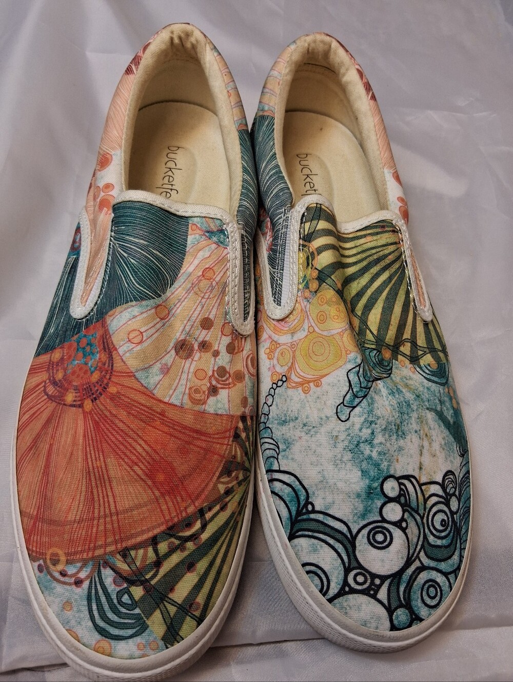 Bucketfeet "Life At Sea" Slip On Canvas Sneakers Men's 11.5 - Dated 2016